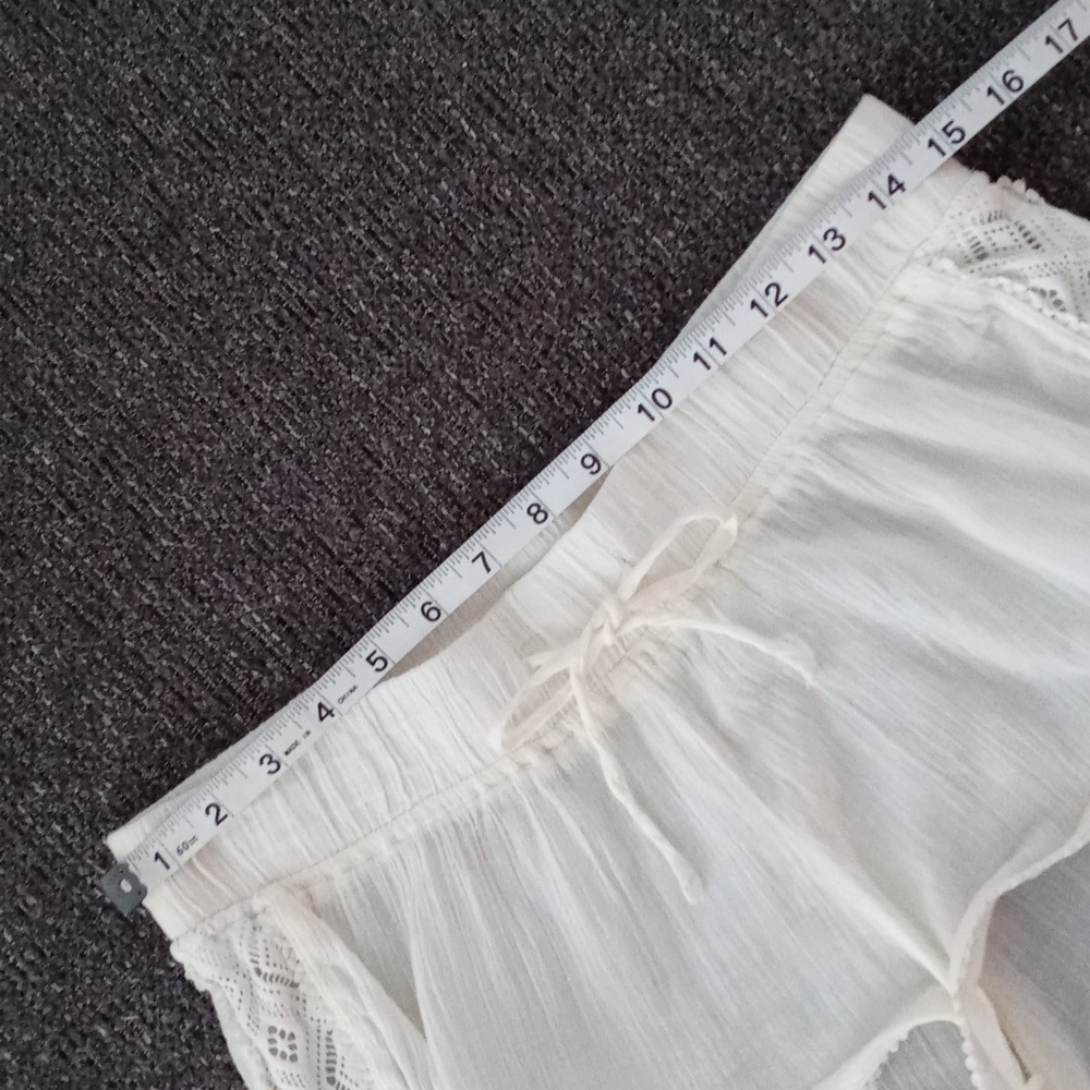 🍑Roxy🍑 - Cream Sheer Lounge/Cover-Up Short w/Lace Sides - Picture 11 of 14